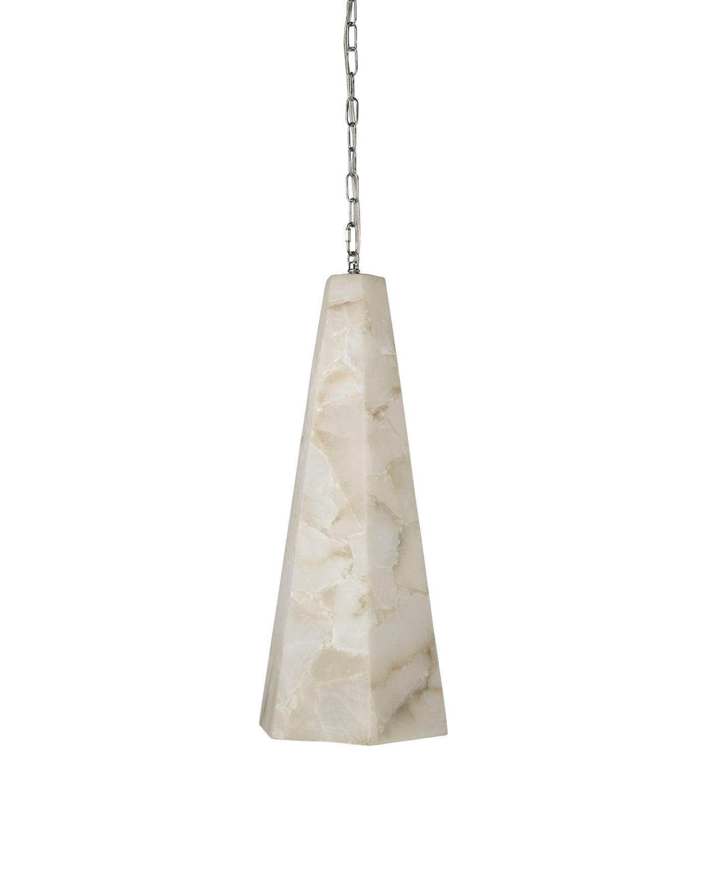 Borealis Tall Hexagon Pendant in Alabaster