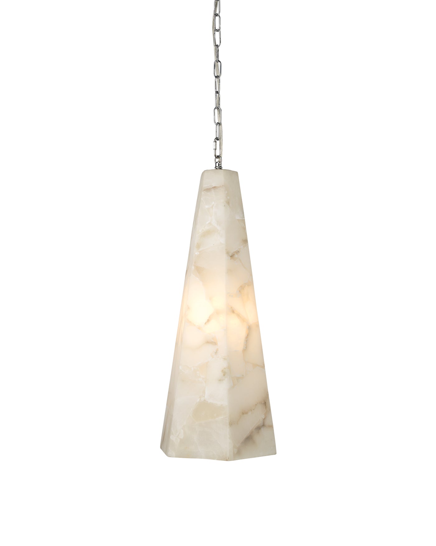 Borealis Tall Hexagon Pendant in Alabaster