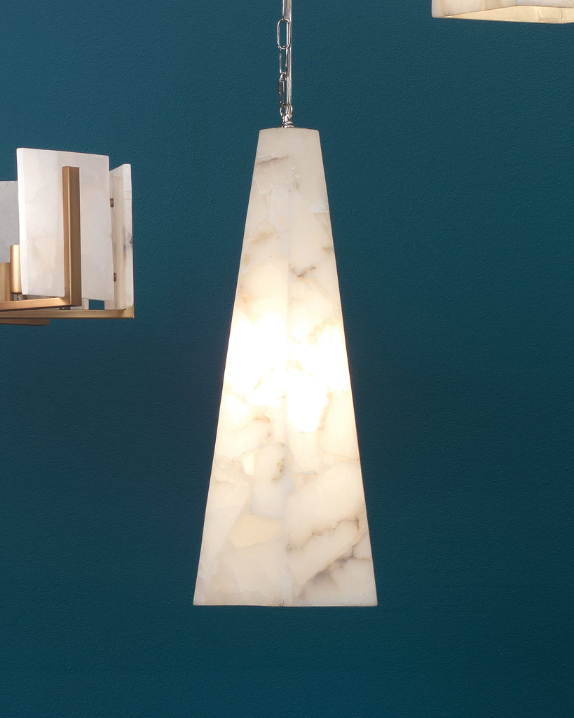 Borealis Tall Hexagon Pendant in Alabaster