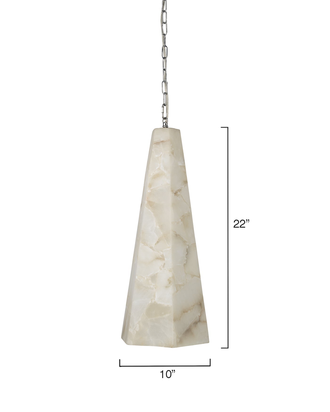 Borealis Tall Hexagon Pendant in Alabaster