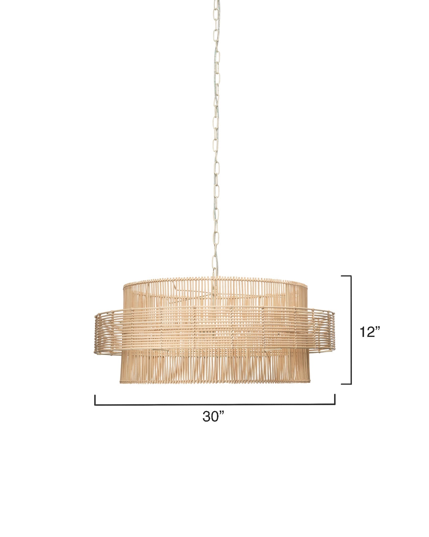 Concentric Pendant In Natural Rattan