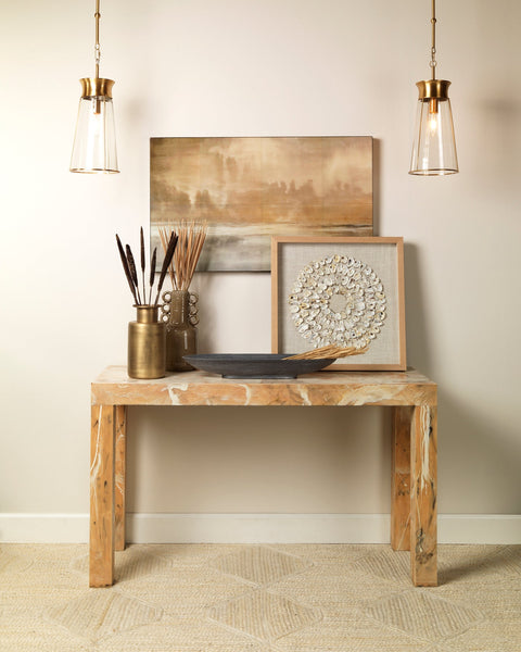 Nara Pendant in Clear Glass With Antique Brass Hardware