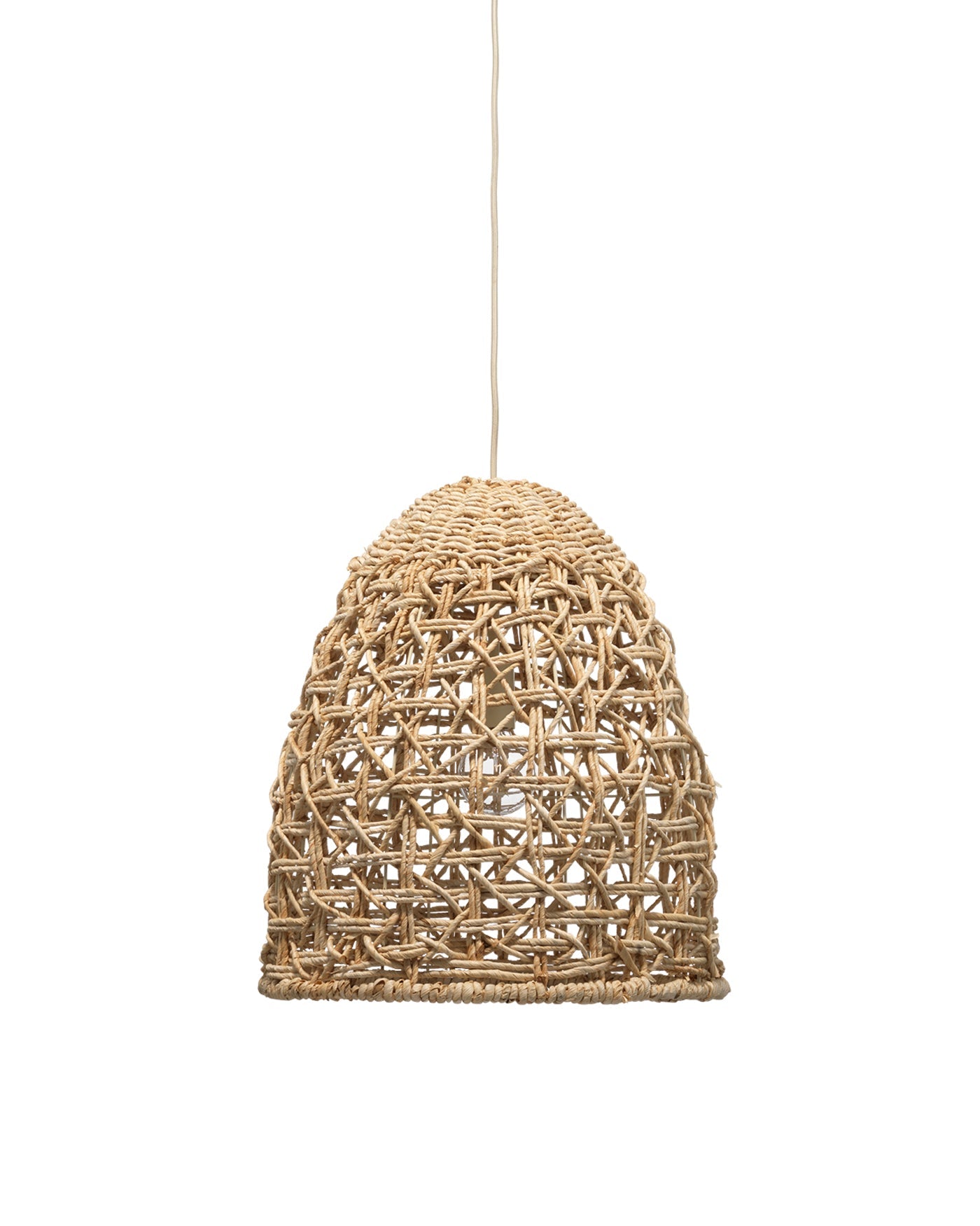 Netted Pendant In Natural Corn Straw Rope