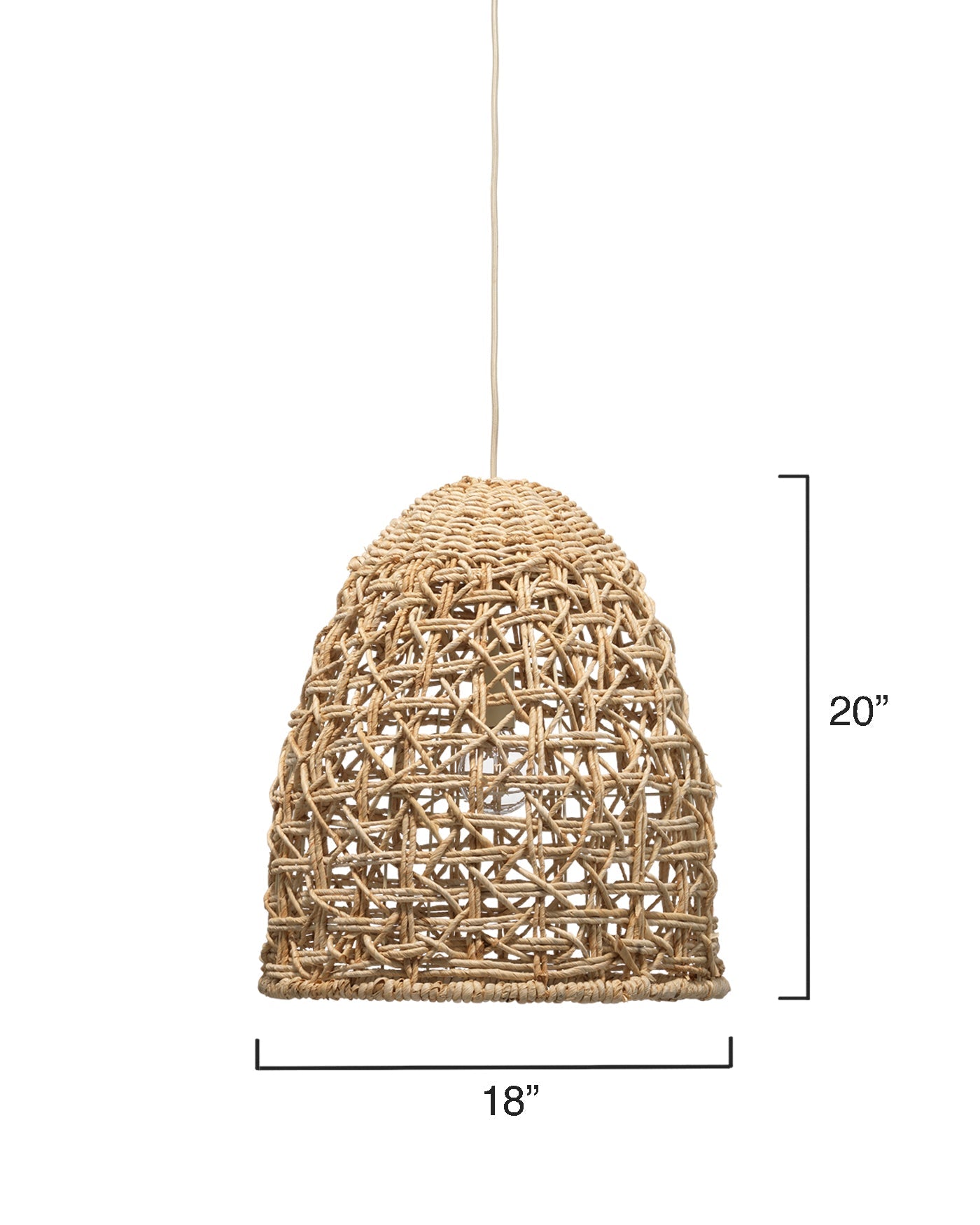 Netted Pendant In Natural Corn Straw Rope