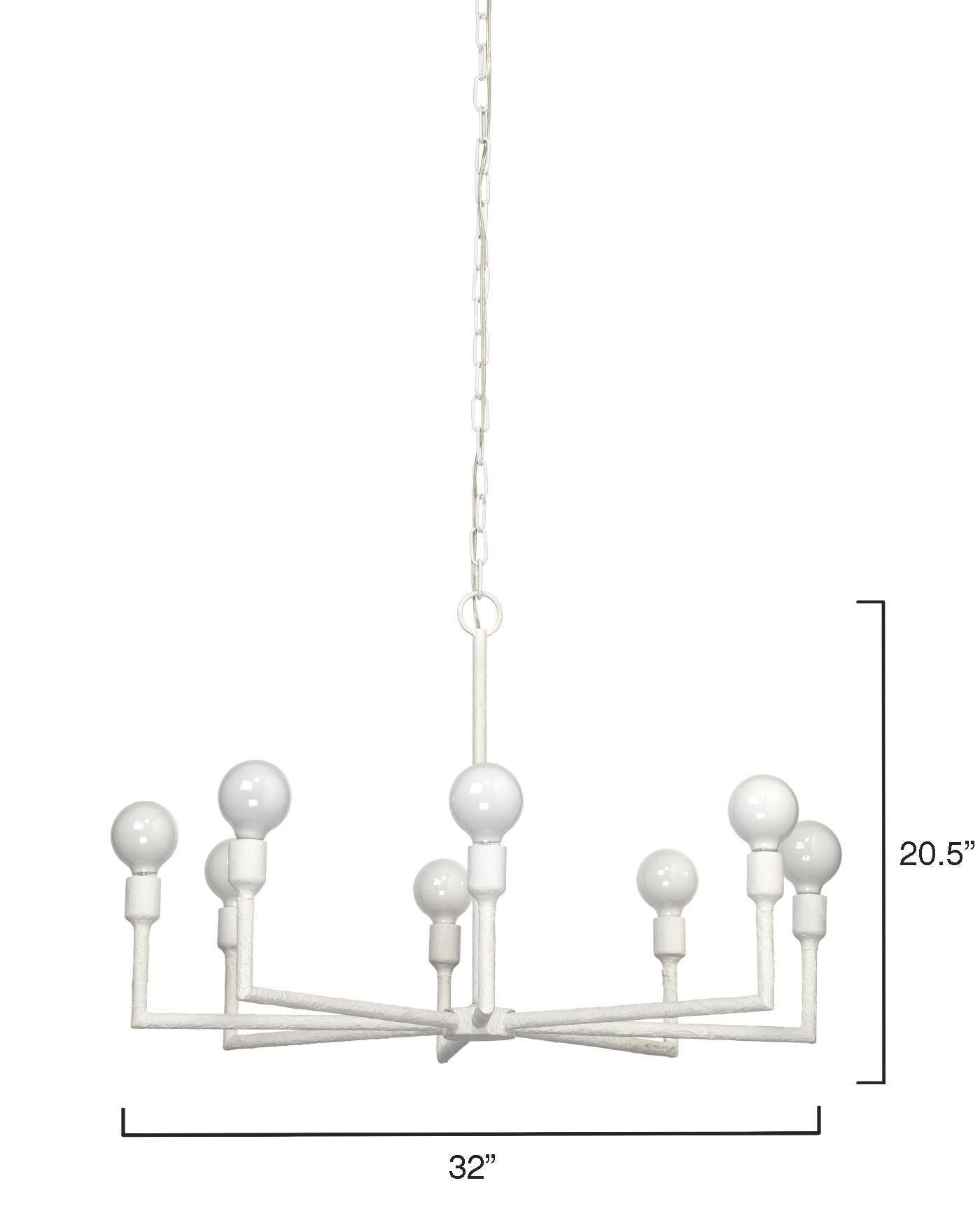 Park Chandelier in White Gesso