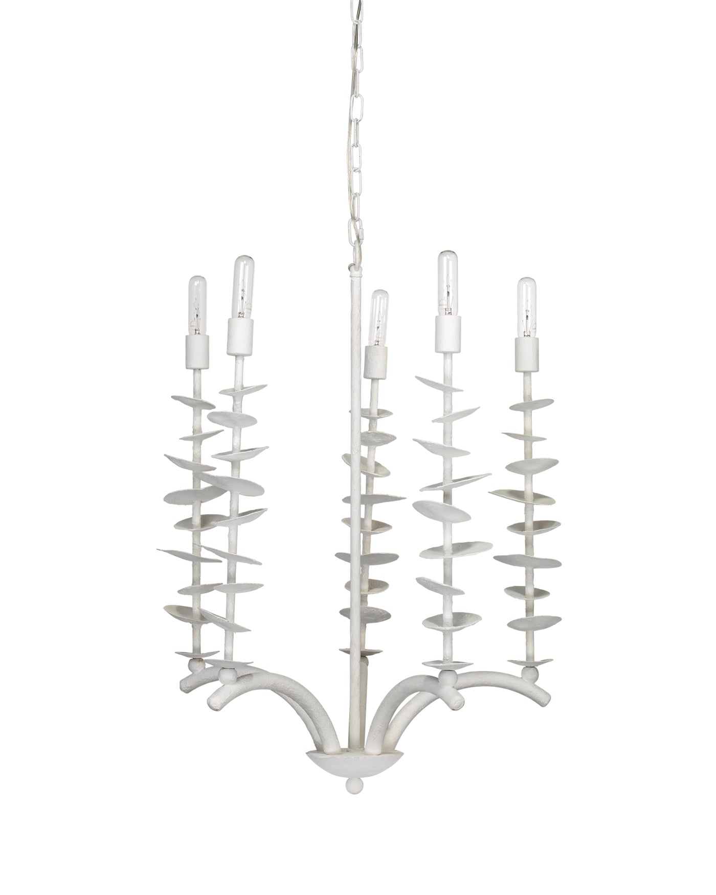 Petals Chandelier in White Gesso