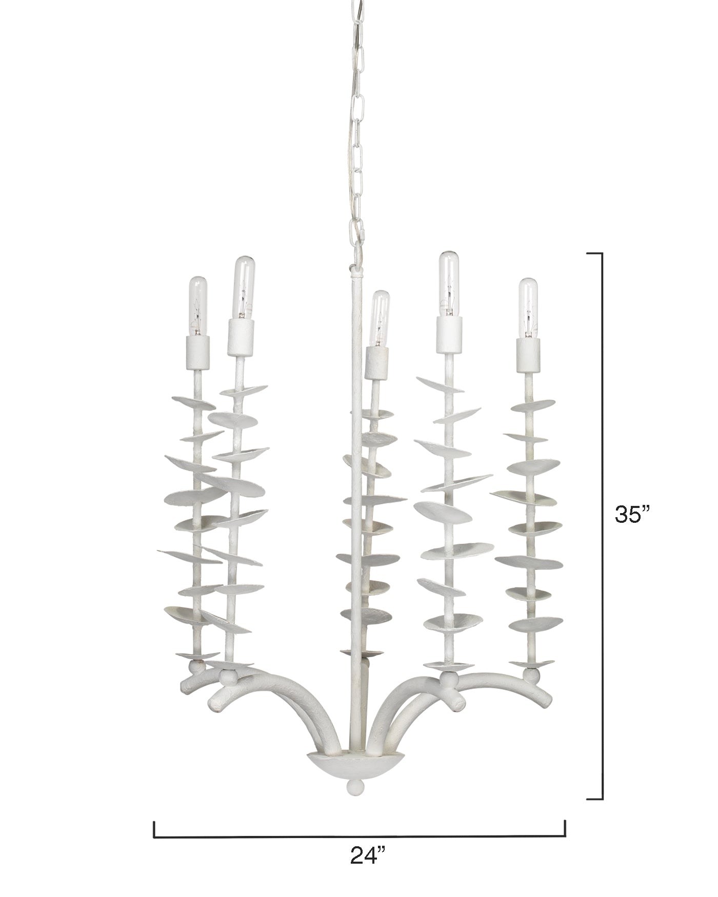 Petals Chandelier in White Gesso