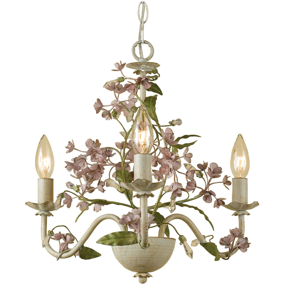 Grace Mini Chandelier, 3-60W Candle Bulbs, 15