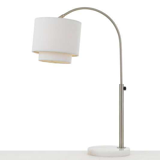 Arched Table Lamp w/ Fabric Shade, 10"Wx30"H, 1-60W Edison Bulb