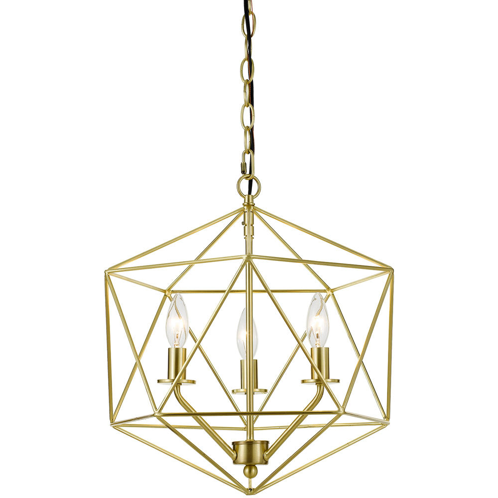 Bellini Chandelier, 3-60W Edison Bulb, 16"Wx17.25"H, Hardwire or Plug