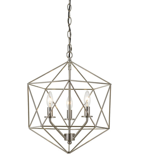 Bellini Chandelier, 3-60W Edison Bulb, 16"Wx17.25"H, Hardwire or Plug