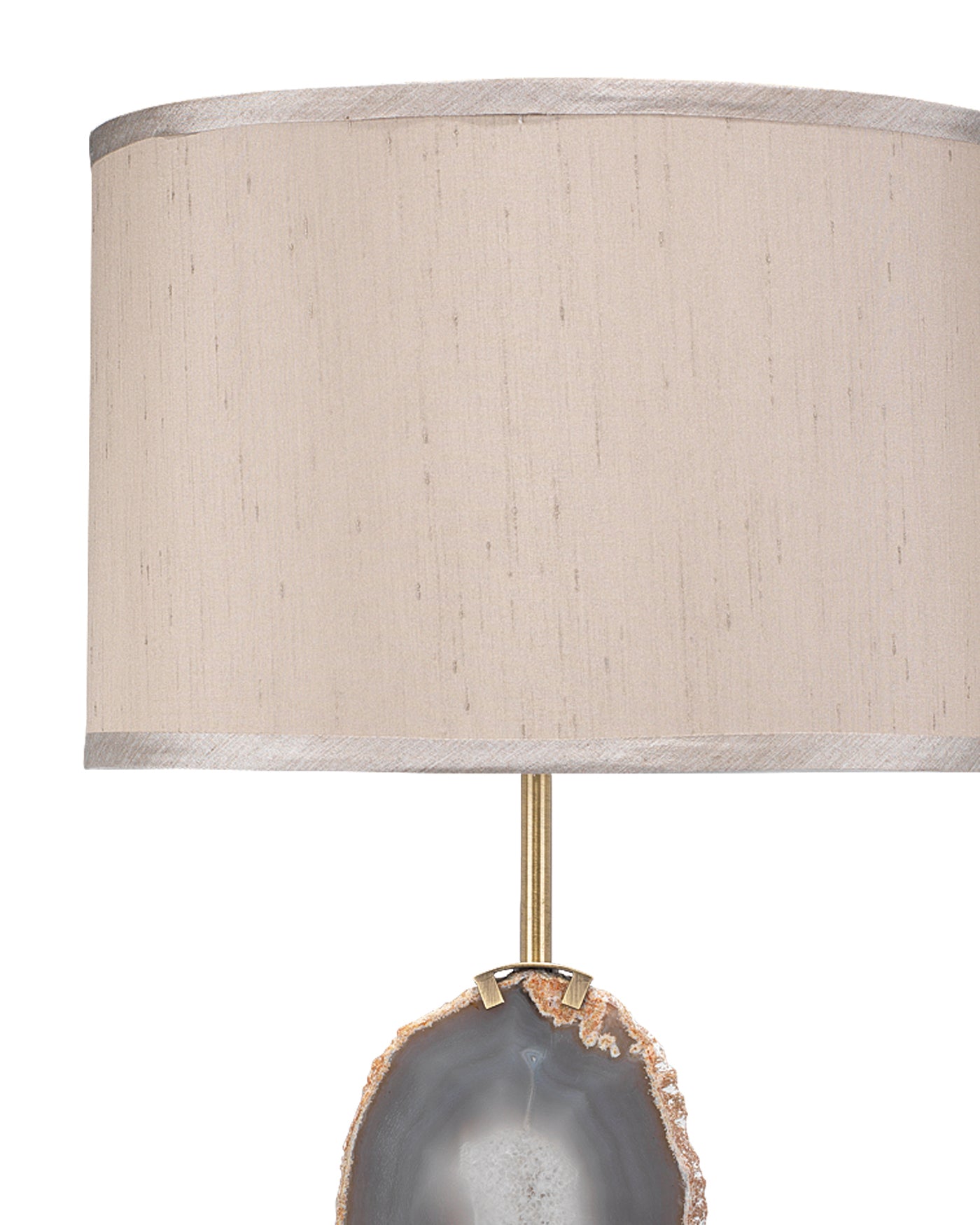 Agate Slice Table Lamp in Natural Lavendar Agate & Antique Brass Metal