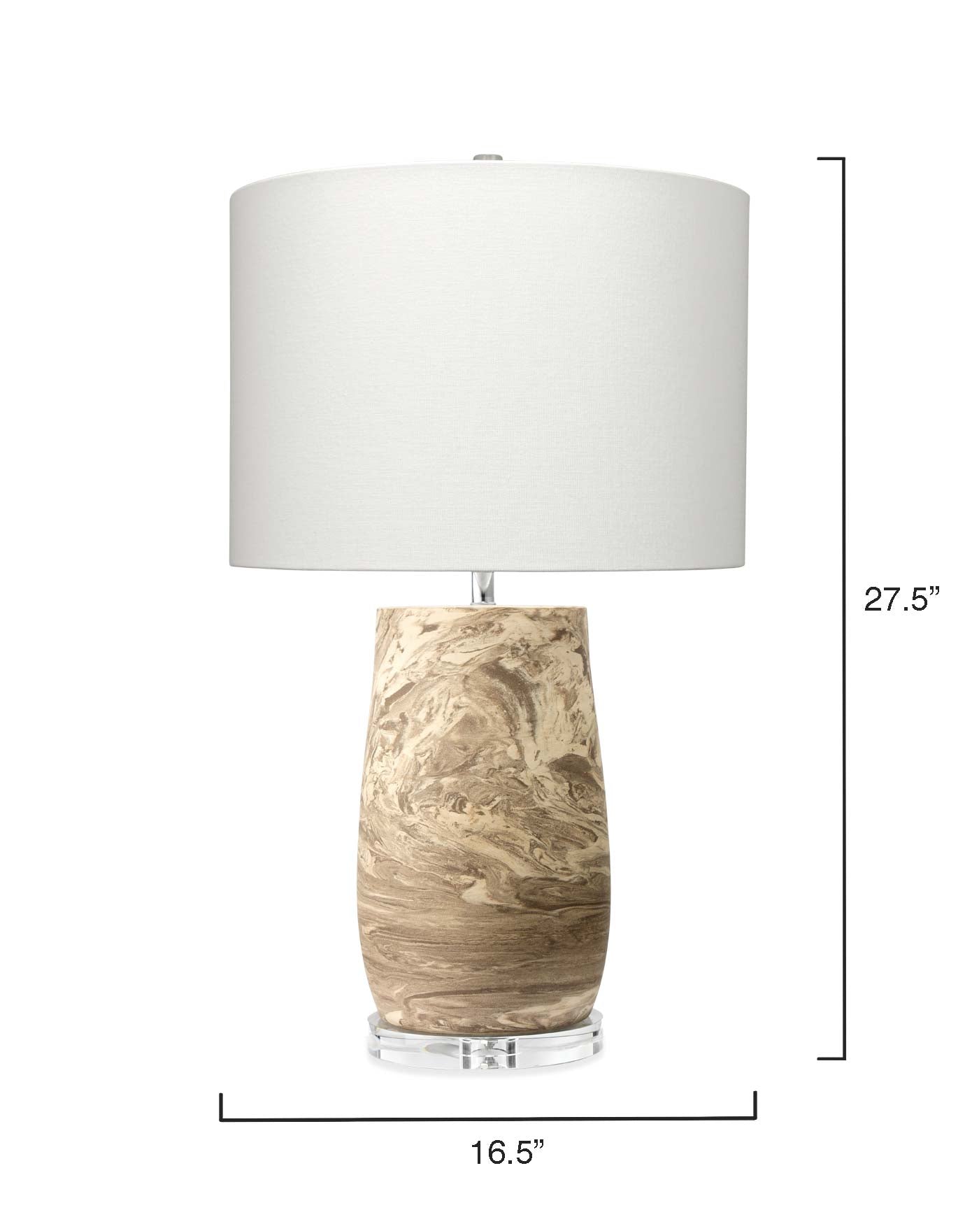 Aldrich Table Lamp With Drum Shade in White Linen