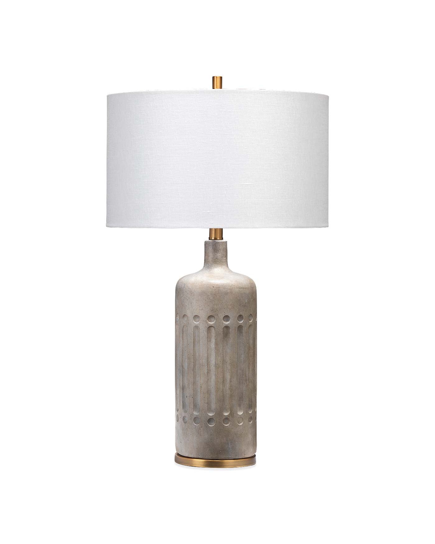 Annex Table Lamp in Grey Cement & Antique Brass Metal