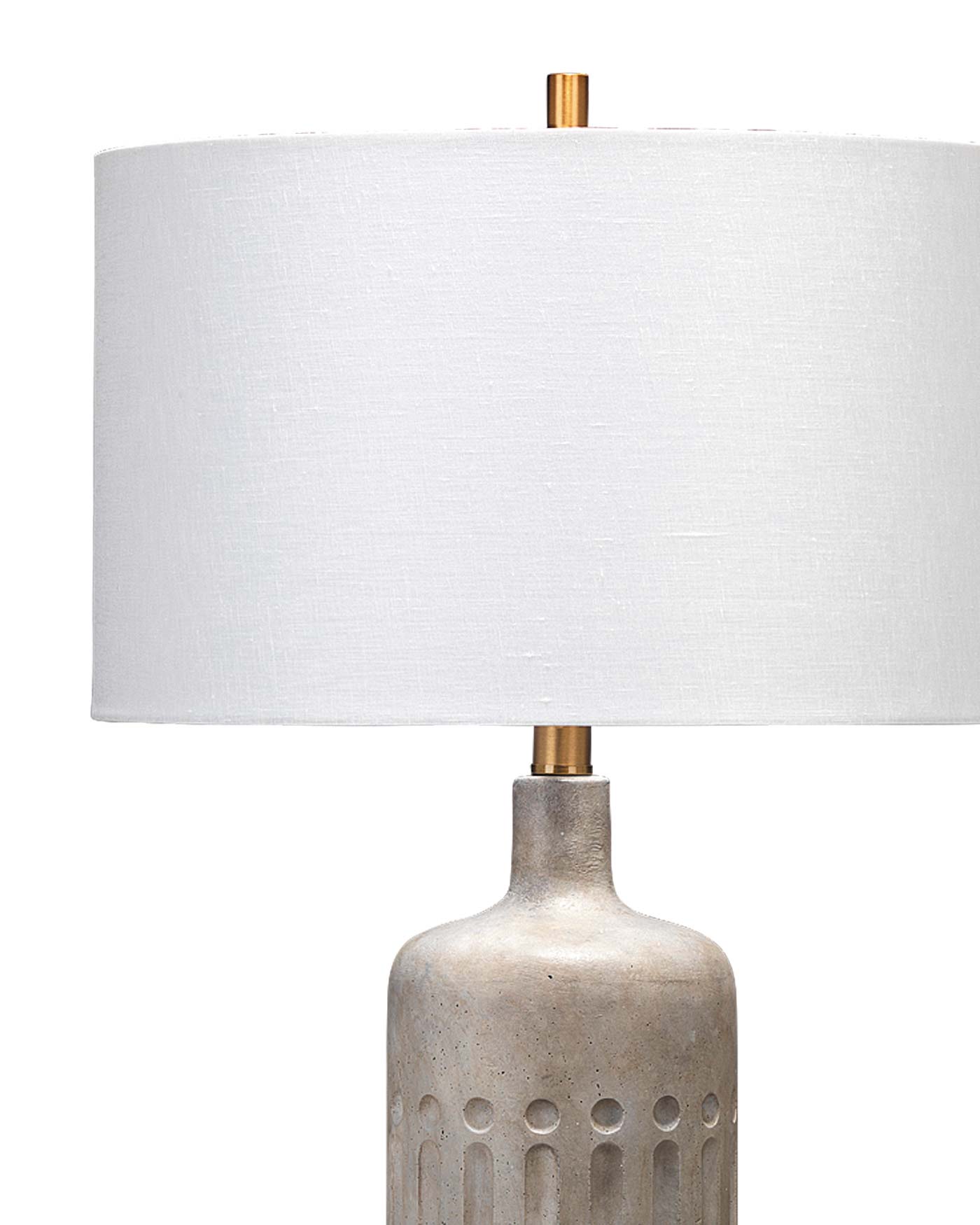 Annex Table Lamp in Grey Cement & Antique Brass Metal