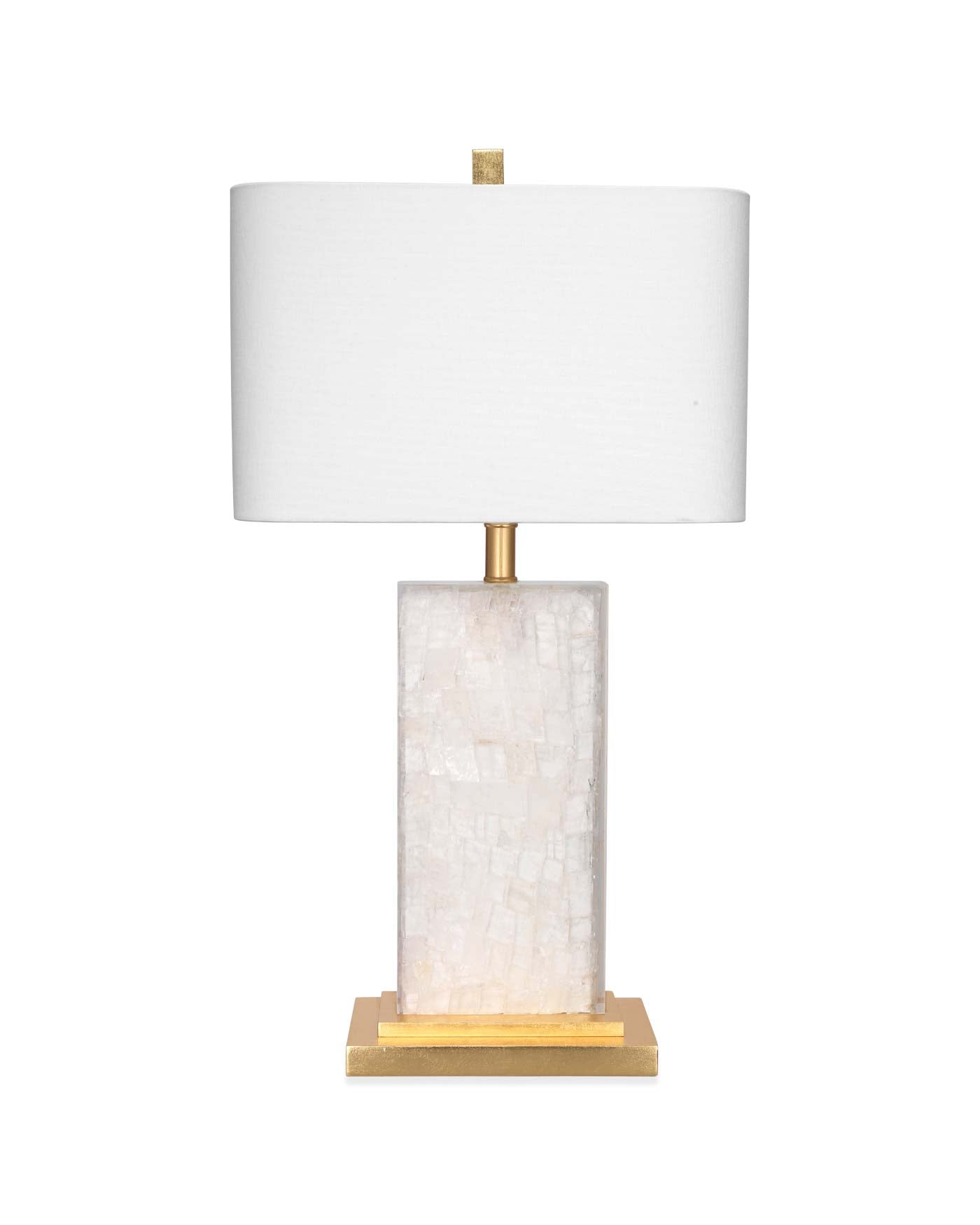 Caesar Table Lamp With Rectangle Shade in White Linen