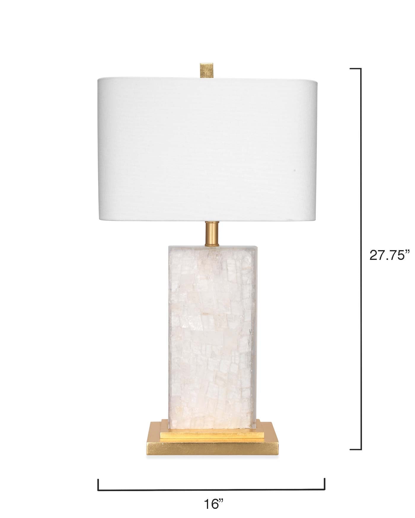 Caesar Table Lamp With Rectangle Shade in White Linen