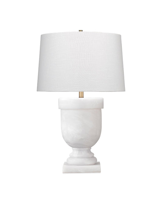 Carnegie Table Lamp in White Faux Alabaster