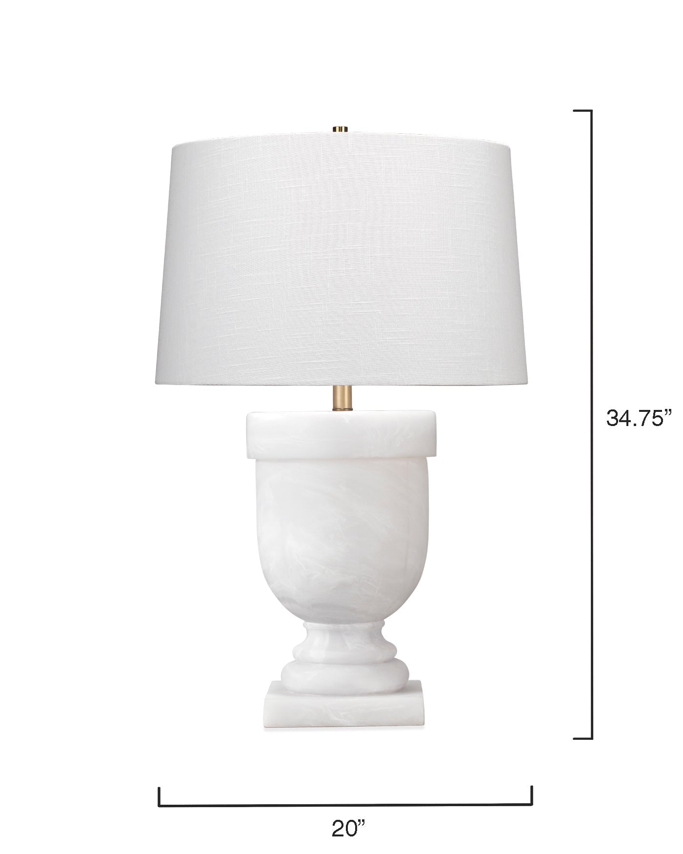 Carnegie Table Lamp in White Faux Alabaster