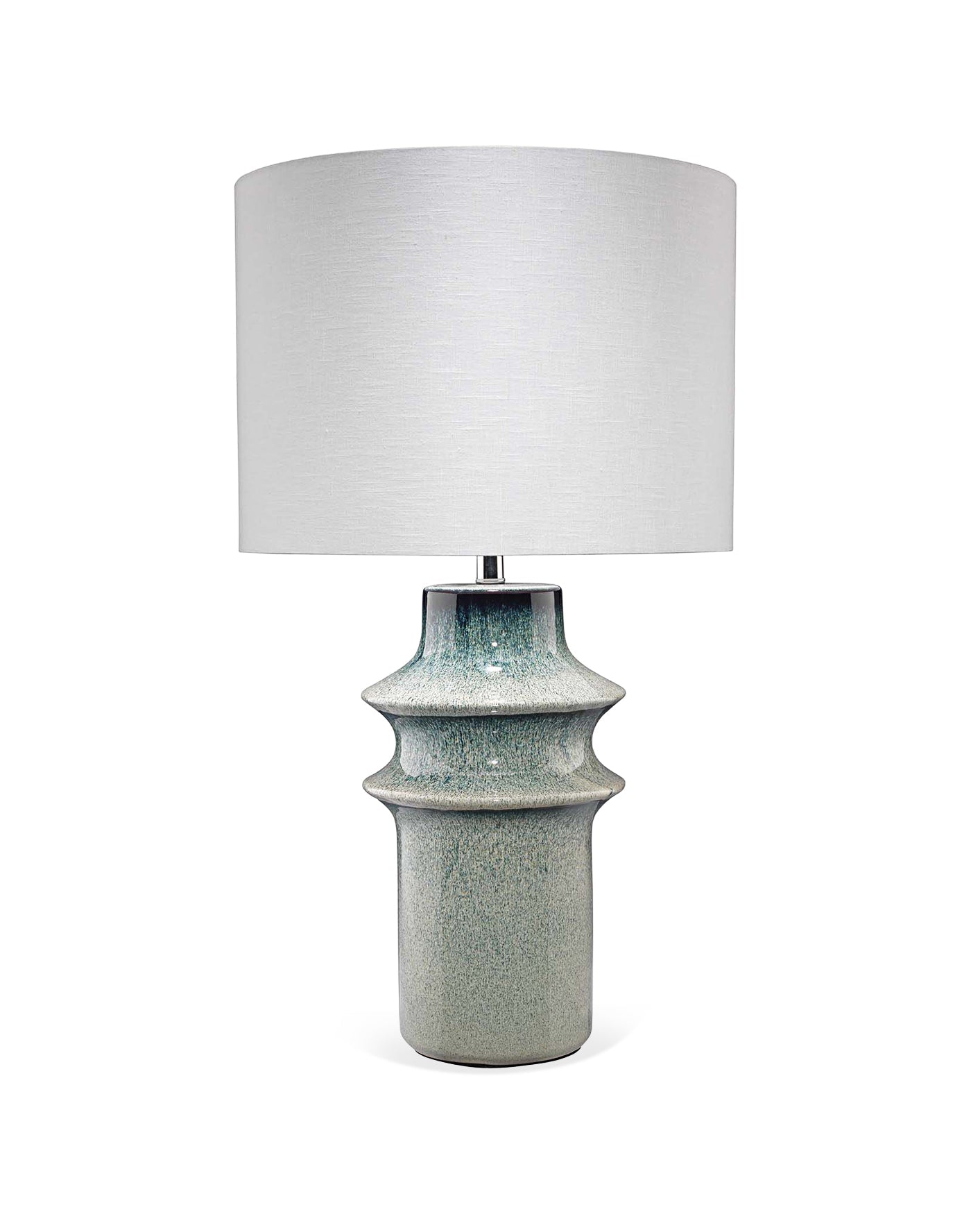 Cymbals Table Lamp in Blue Reactive Glaze Ceramic