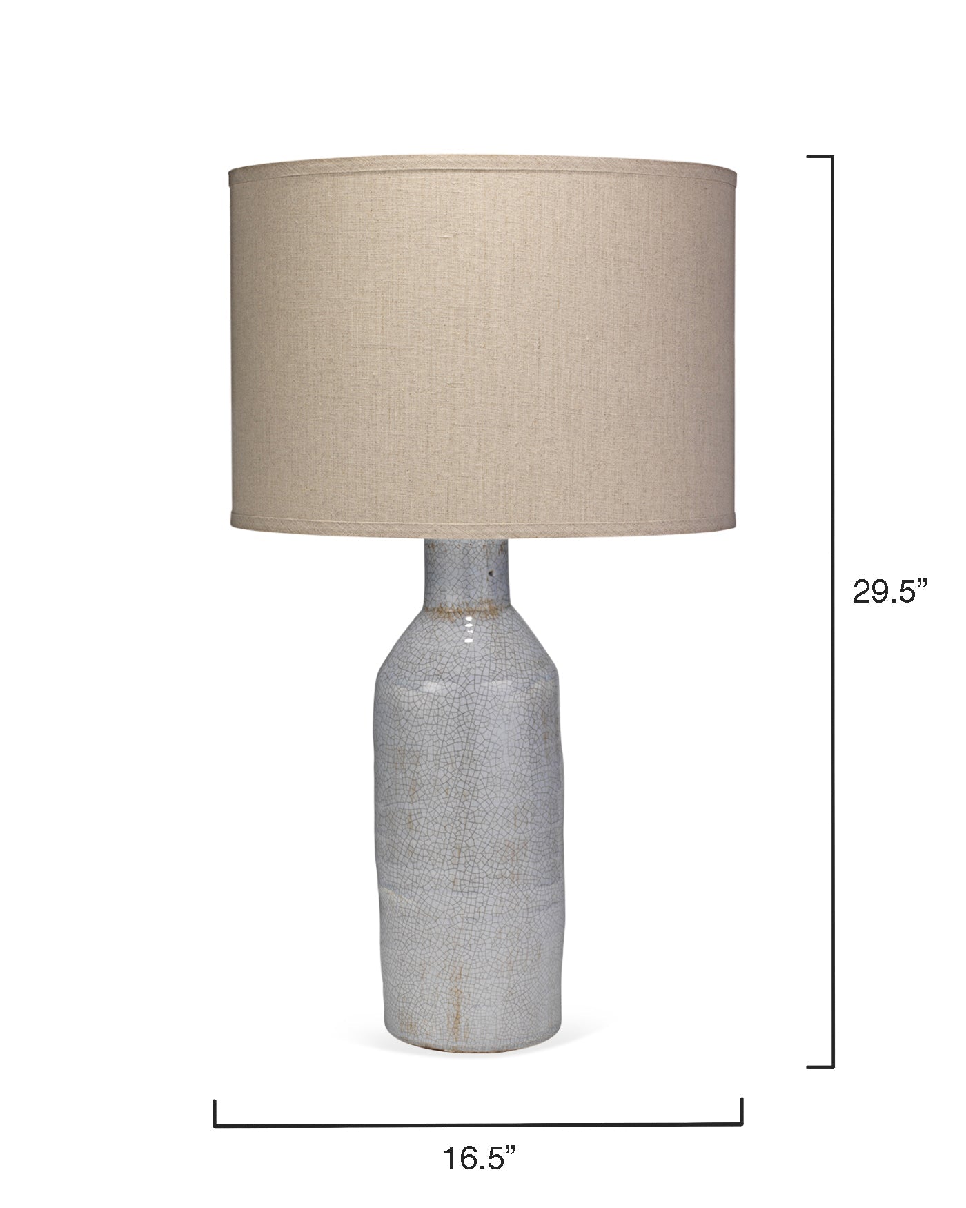 Dimple Carafe Table Lamp in Lilac Ceramic With Classic Drum Shade in Natural Linen