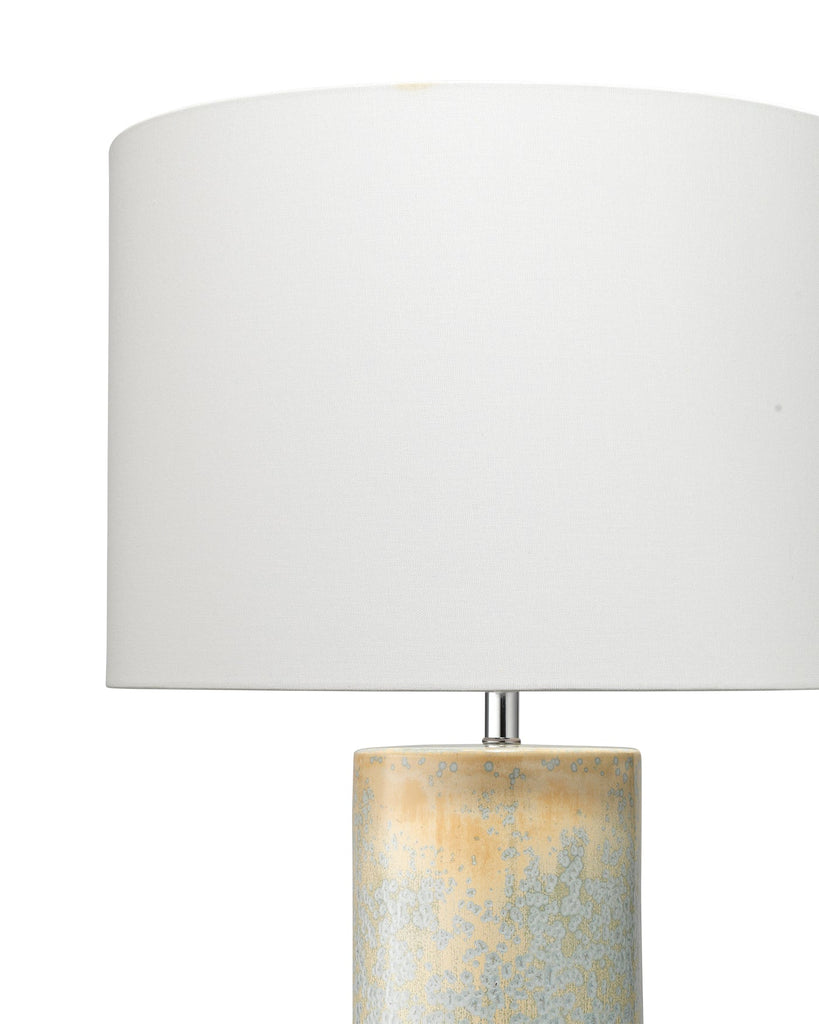 Easton Table Lamp With Drum Shade in White Linen