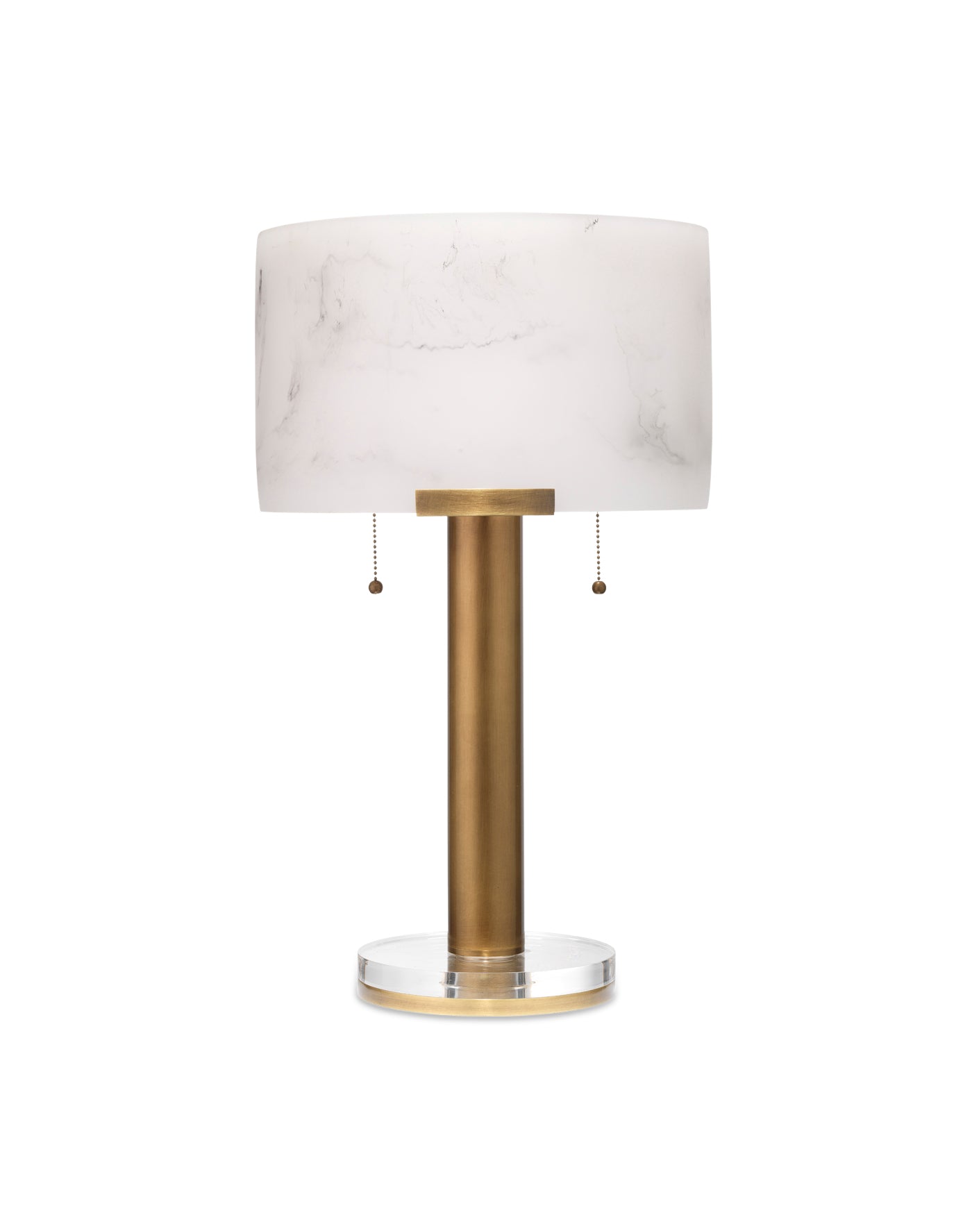 Elancourt Table Lamp in White Faux Alabaster & Antique Brass MetalFaux Alabaster Shade