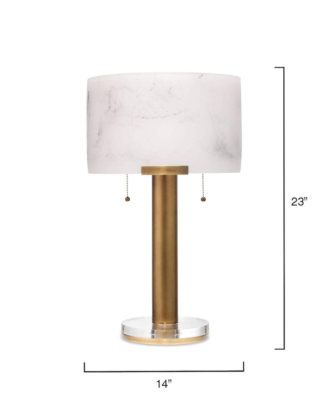 Elancourt Table Lamp in White Faux Alabaster & Antique Brass MetalFaux Alabaster Shade