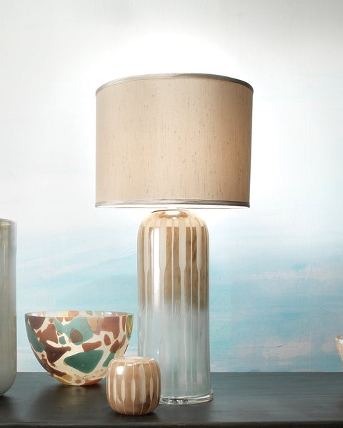 Ethereal Table Lamp in Taupe & Opal Glass