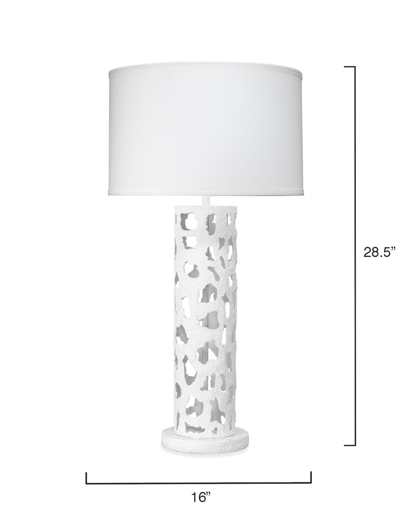 Firenze Table Lamp  in White Metal With White Linen  Drum Shade