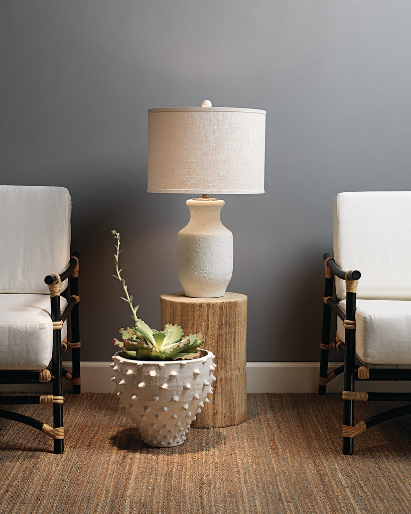 Gilbert Table Lamp in Textured Matte White Cement