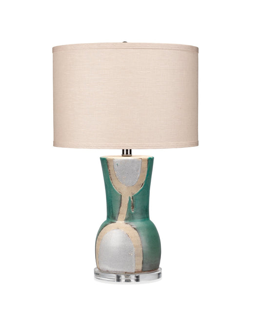 Estel Table Lamp in Aqua, Cream & Natural Ceramic