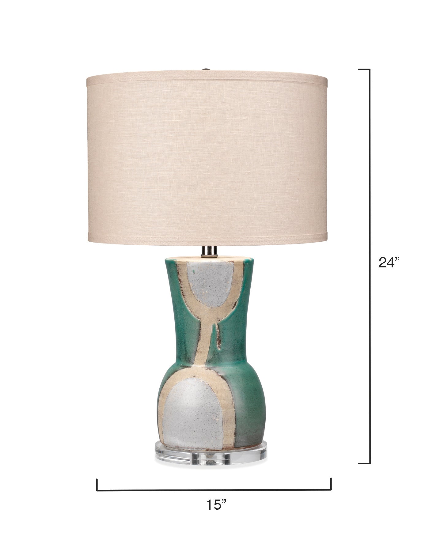 Estel Table Lamp in Aqua, Cream & Natural Ceramic