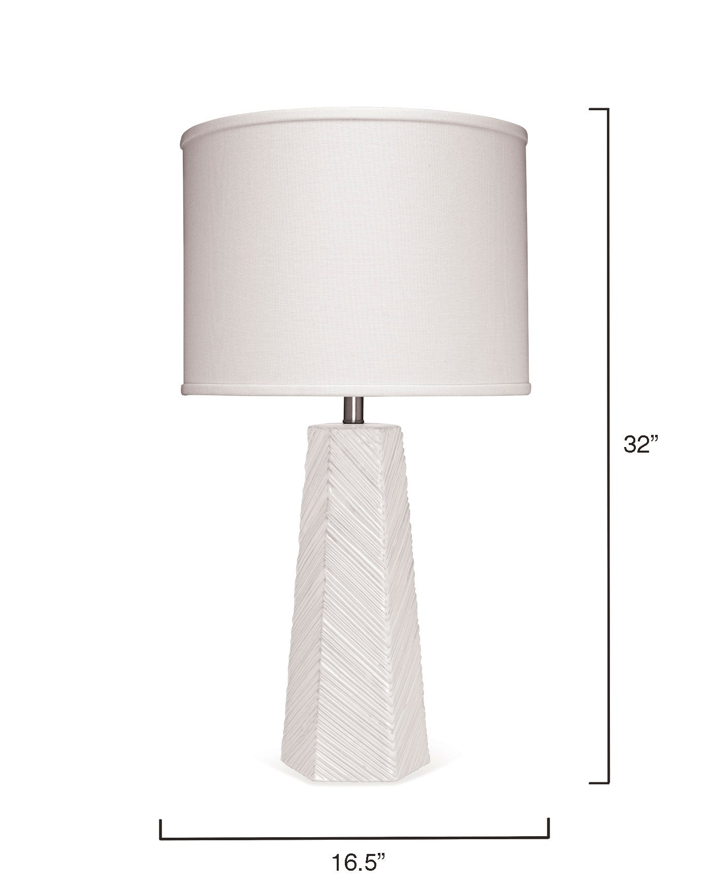 High Rise Table Lamp in Cream Ceramic with Drum Shade in Off White Linen