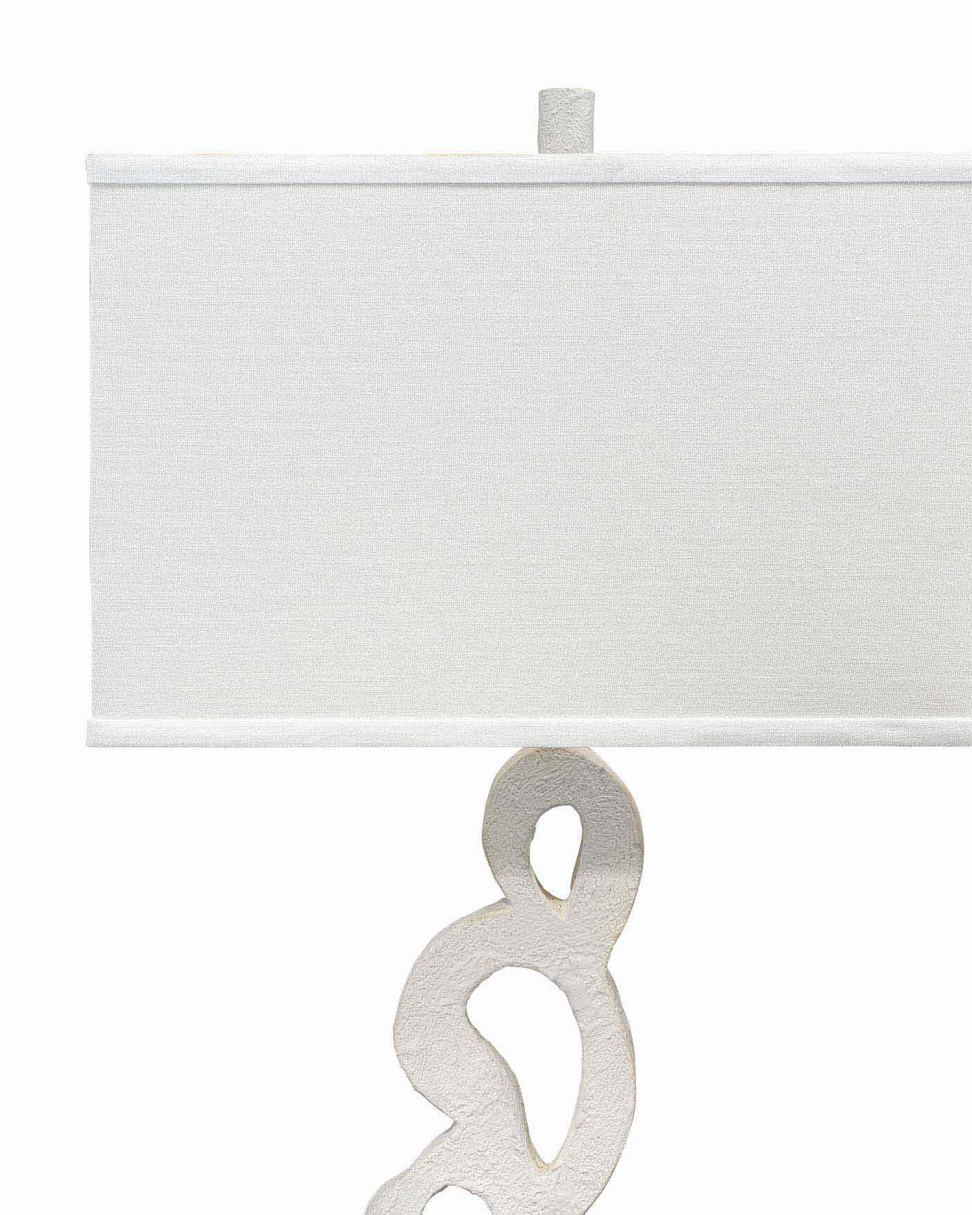 Ivy Table Lamp in White Gesso with Rectangle Shade in Off White Linen