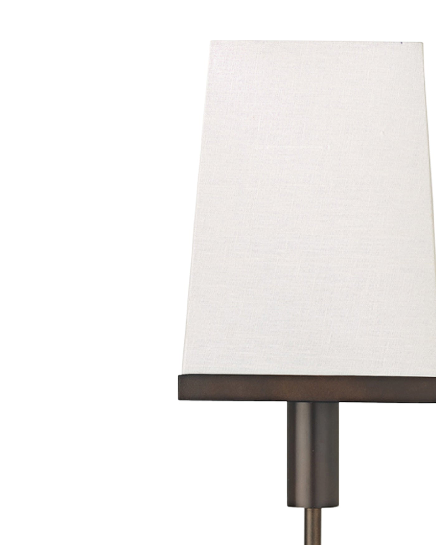 Jud Table Lamp in Oil Rubbed Bronze With Small Square Open Cone Shade in White Linen