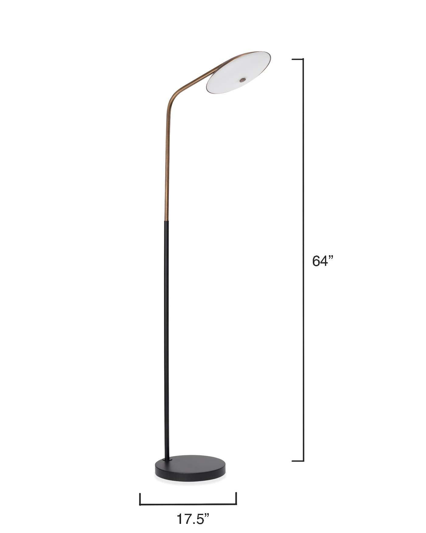 Marvin Floor Lamp In Brushed Brass & Matte Black Metal