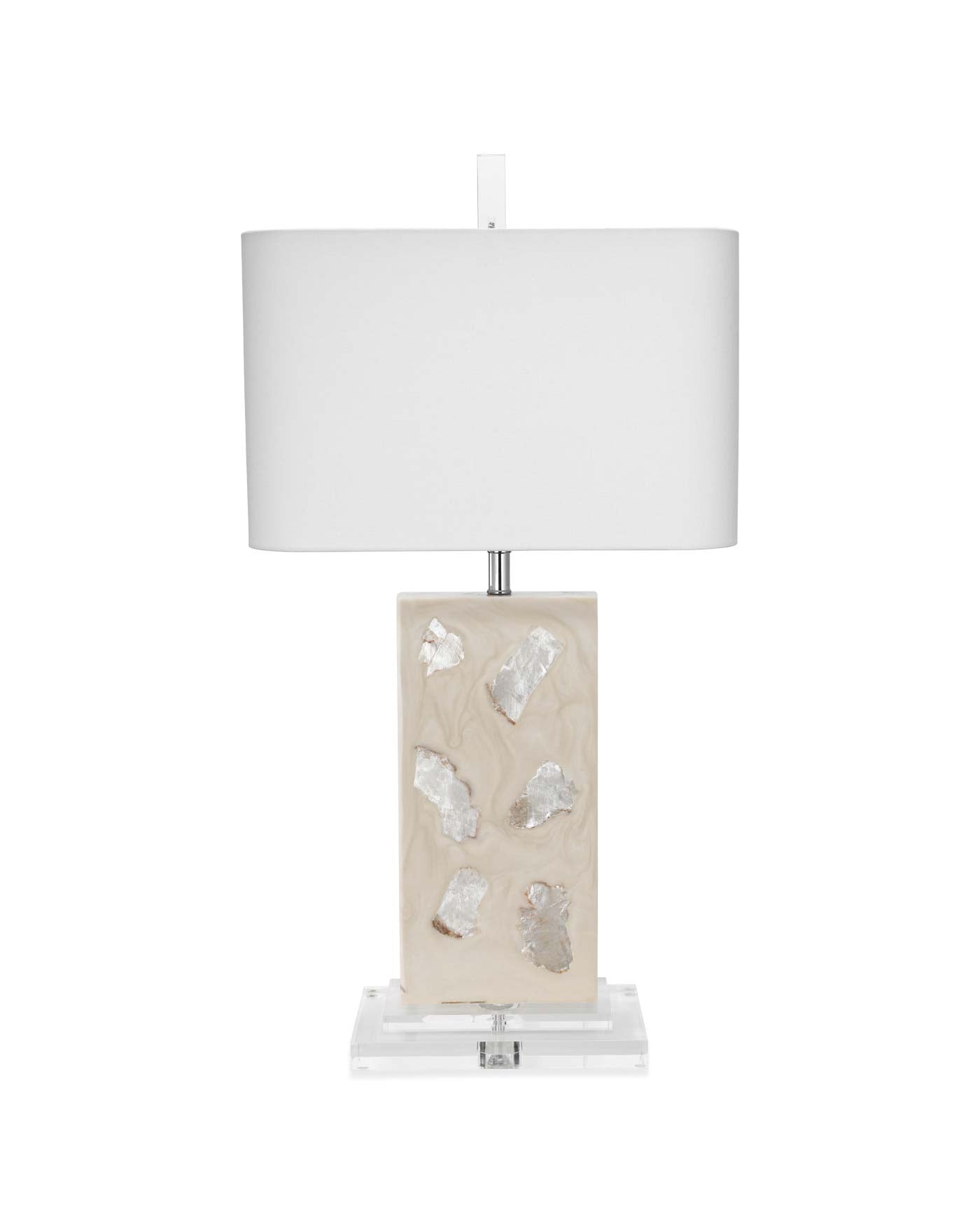 Parthenon Table Lamp With Rectangle Shade in White Linen