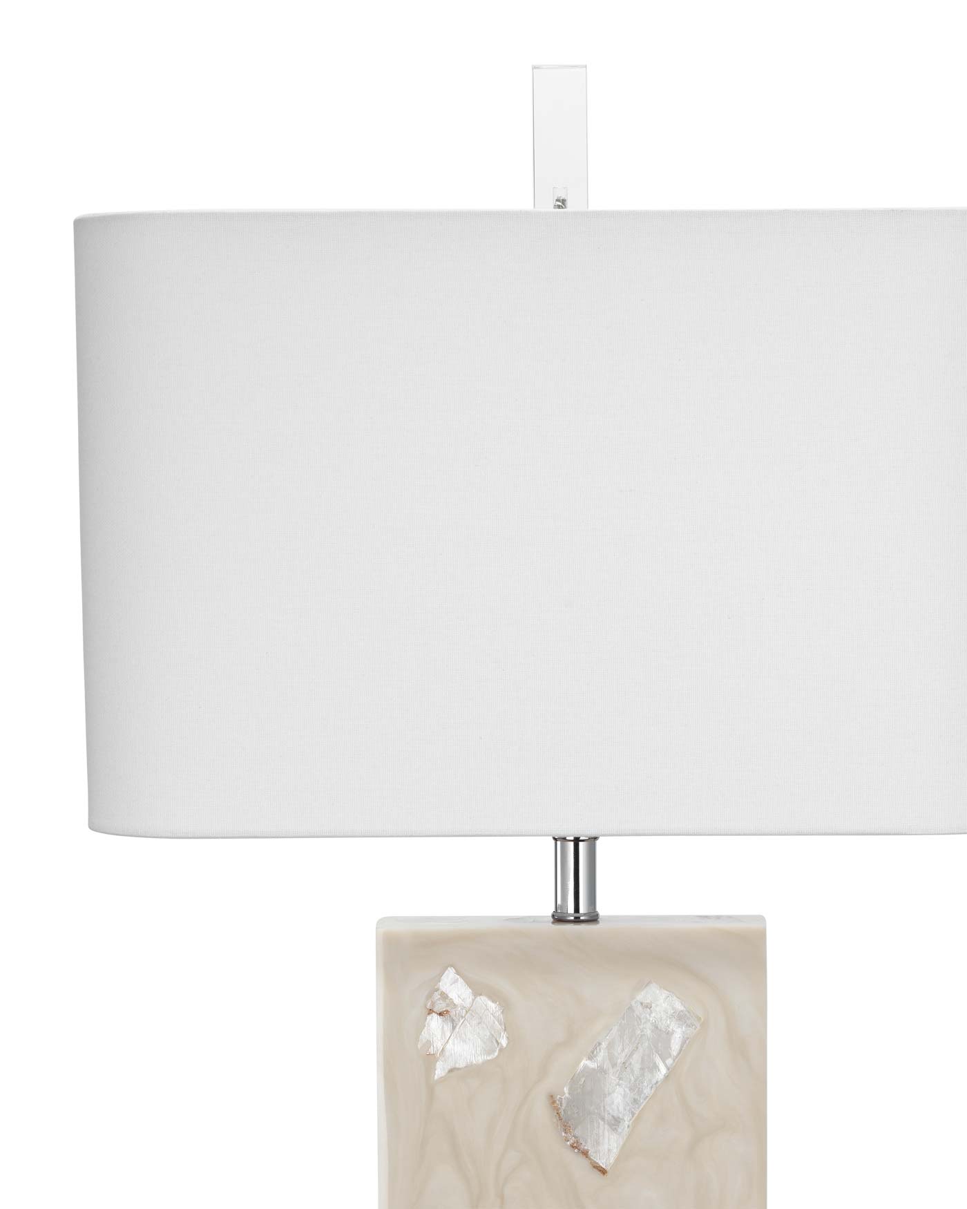 Parthenon Table Lamp With Rectangle Shade in White Linen