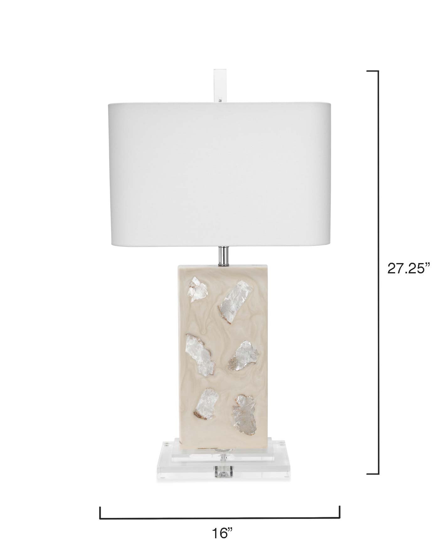 Parthenon Table Lamp With Rectangle Shade in White Linen