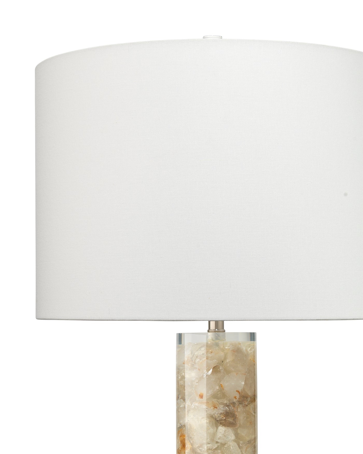 Peyton Table Lamp With Drum Shade in White Linen