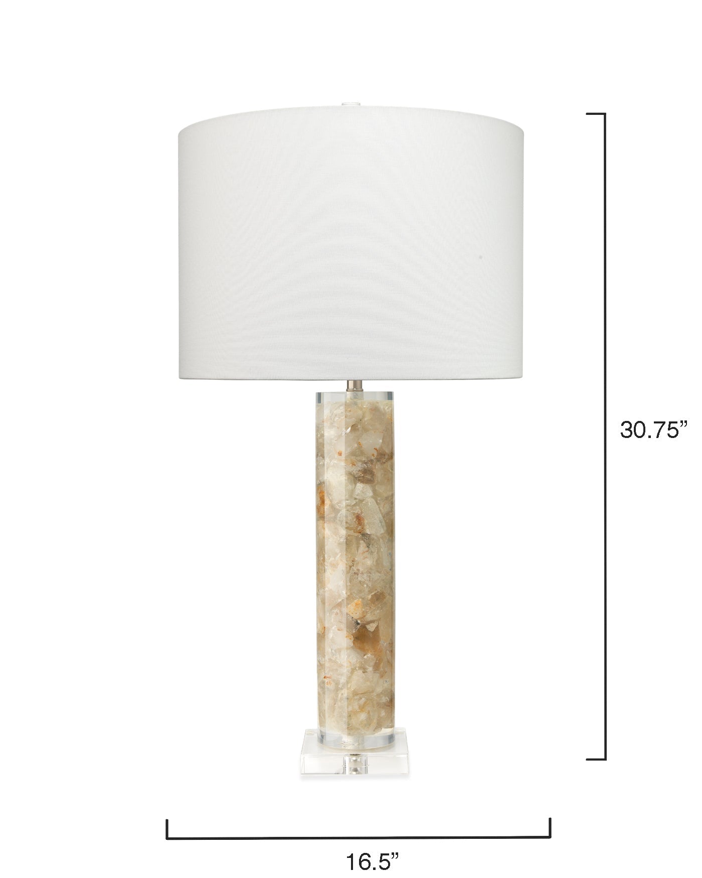 Peyton Table Lamp With Drum Shade in White Linen