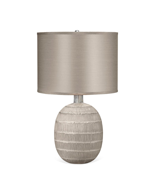 Prairie Table Lamp in Beige & Off White Patterned Ceramic