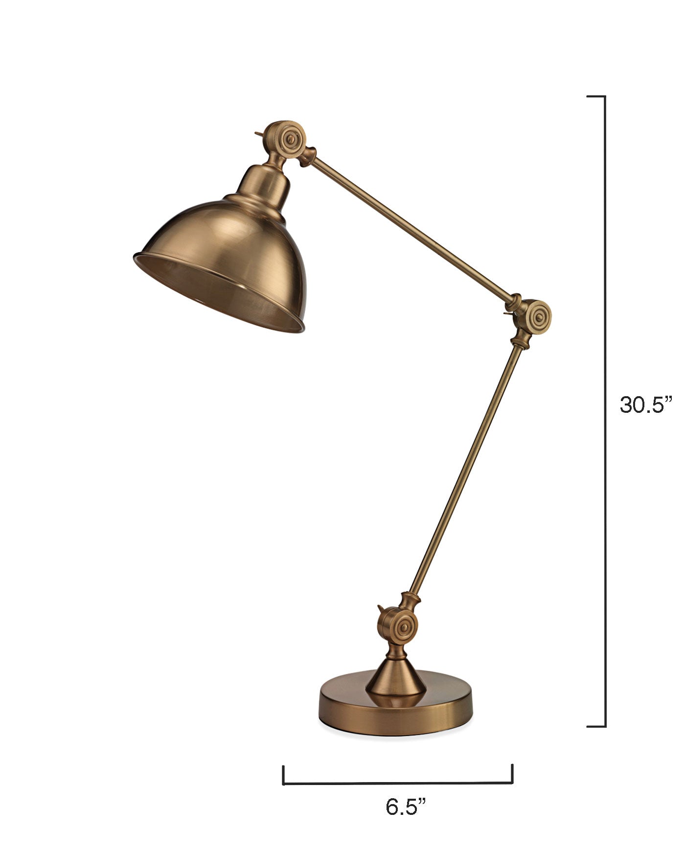 Wallace Table Lamp in Antique Brass Metal