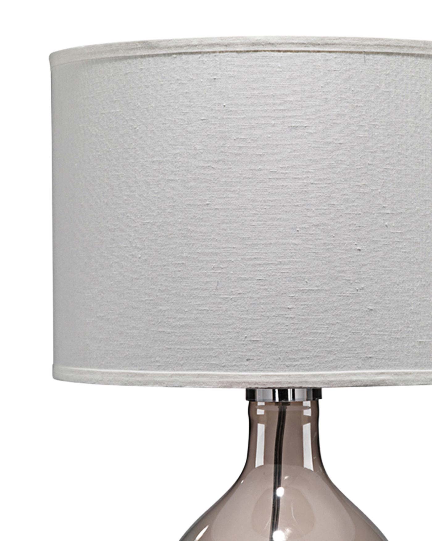 Juliette Table Lamp in Grey Glass With Drum Shade in Sea Salt Linen