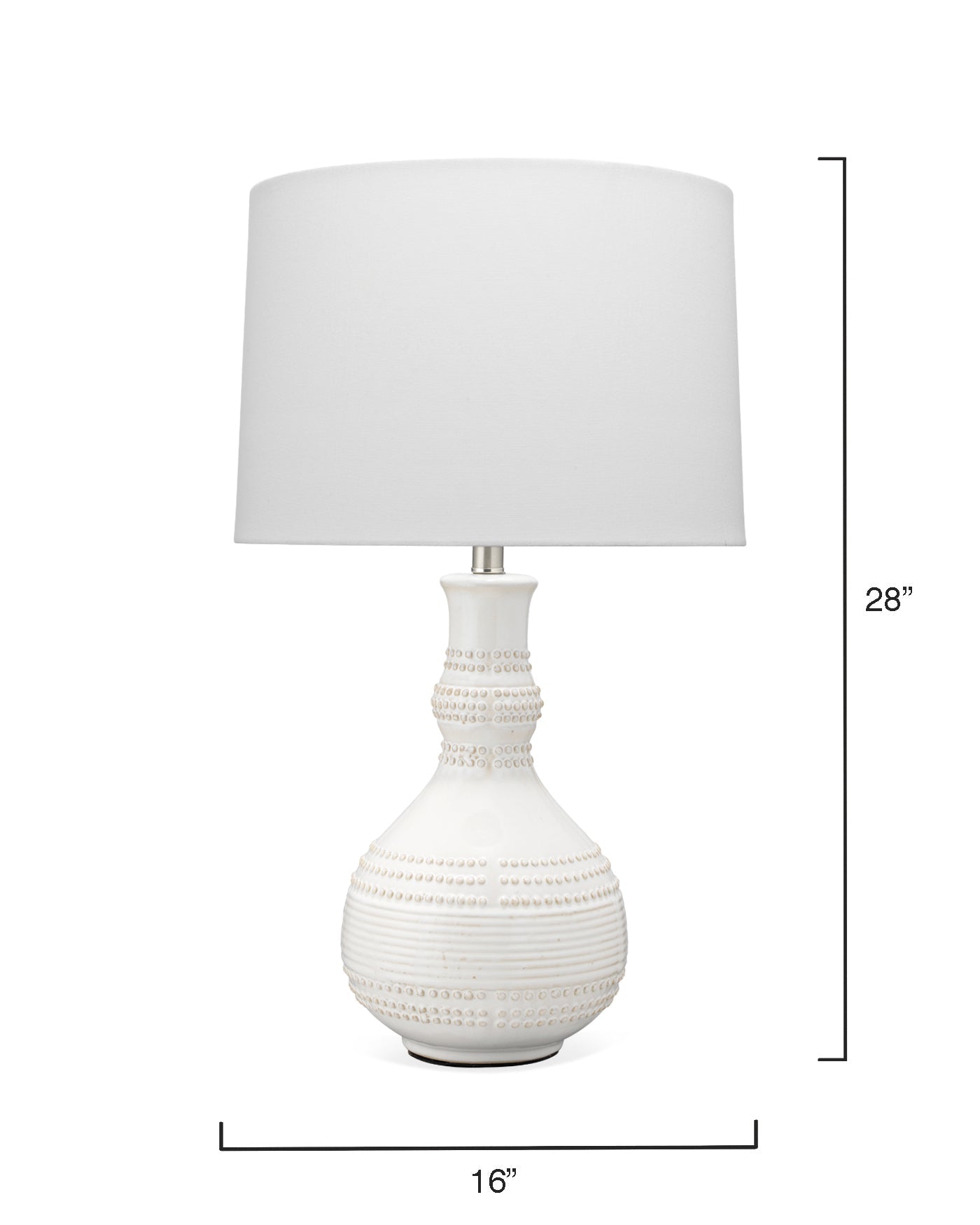 Droplet Table Lamp in White Ceramic