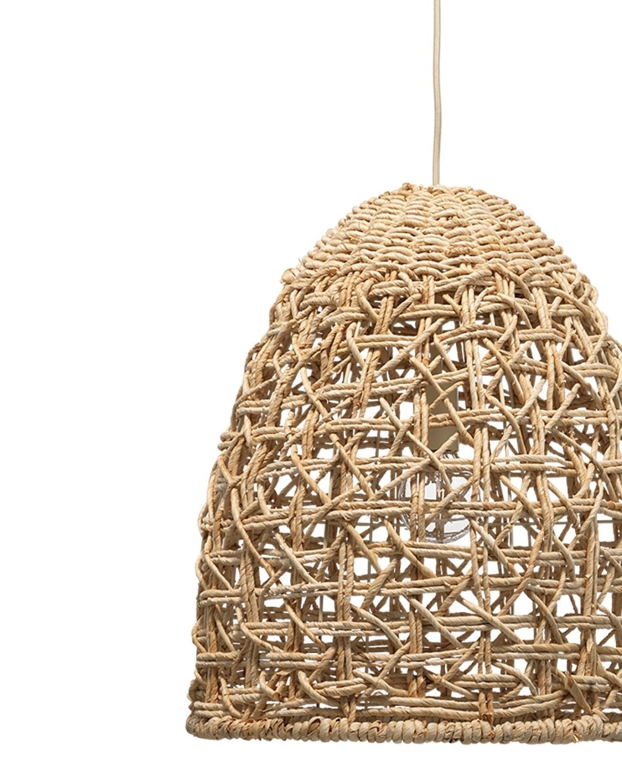 Netted Pendant In Natural Corn Straw Rope