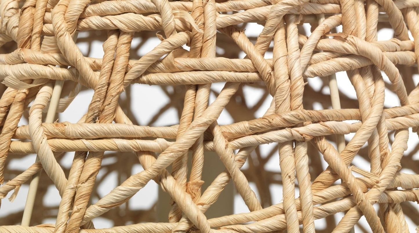 Netted Pendant In Natural Corn Straw Rope