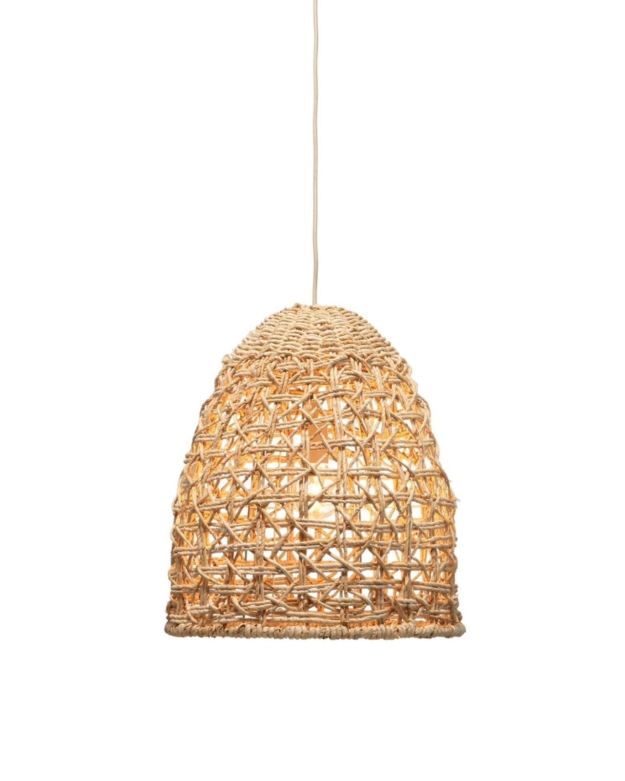 Netted Pendant In Natural Corn Straw Rope