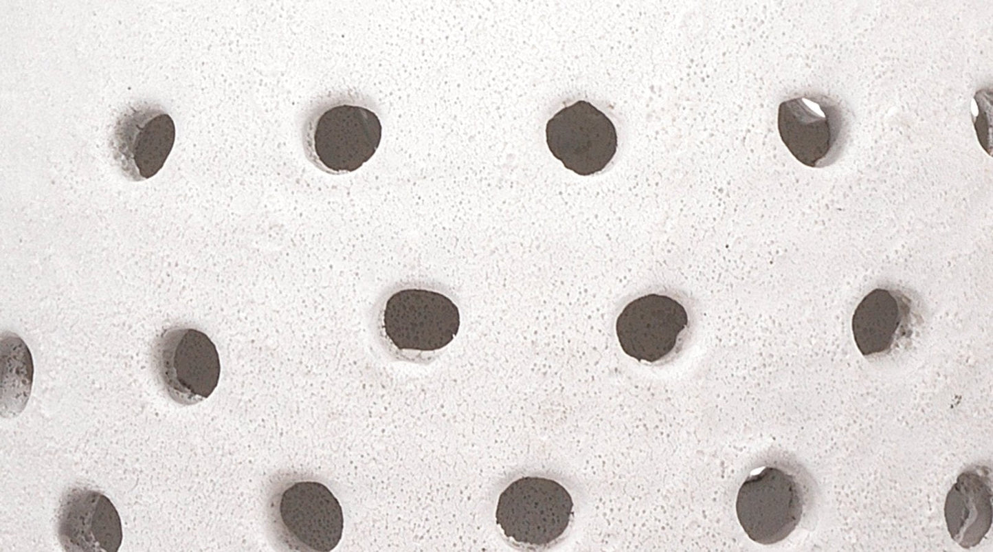 Medium Porous Pendant in Textured Matte White Ceramic